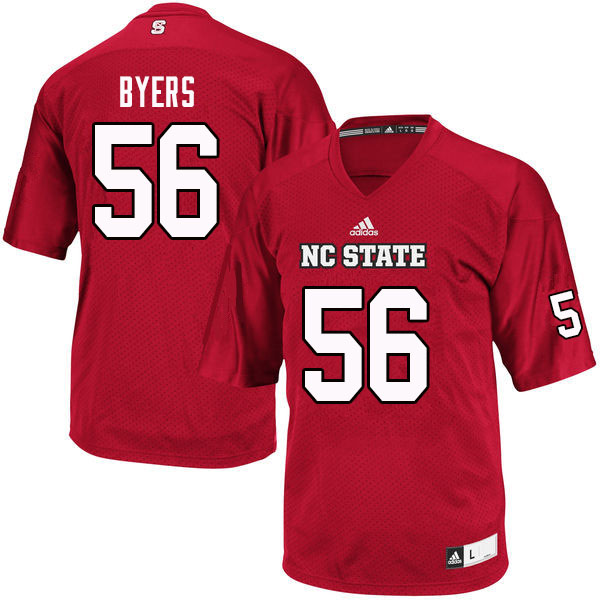 Men #56 Kollin Byers NC State Wolfpack College Football Jerseys Sale-Red